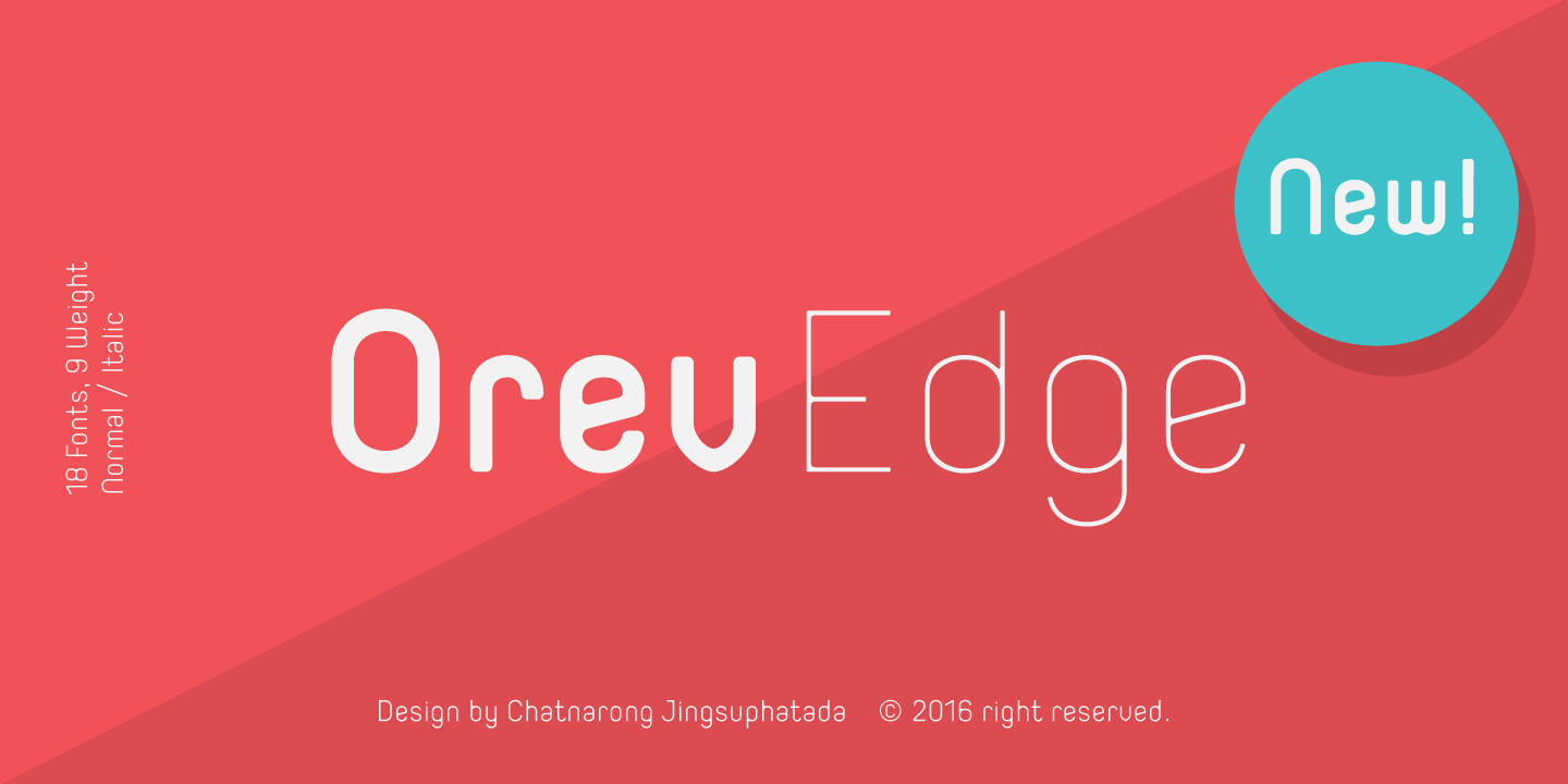 Пример шрифта Orev Edge